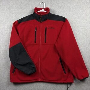 Vintage LL Bean Jacket Mens XL Red All Conditions Fleece Zip Retro Gorpcore 90s